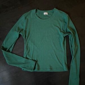 Wilfred Modal Green Ribbed Top